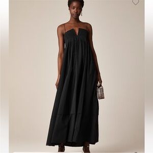 J Crew Collection strapless notched black maxi dress NWT